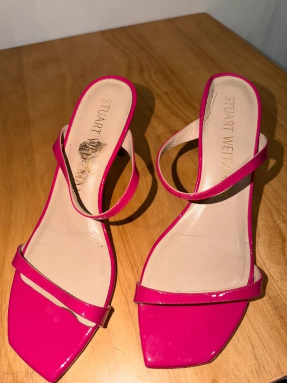 Flawed Square Toe Stuart Weitzman Heels Pink